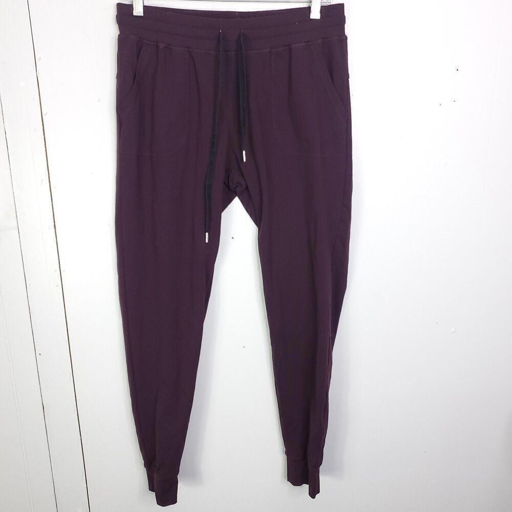 Zyia Active Pants Womens M Joggers Pull On Drawstring Maroon Athleisure Workout